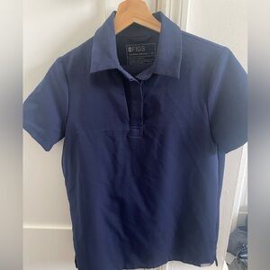 Figs navy XS collar scrub top.